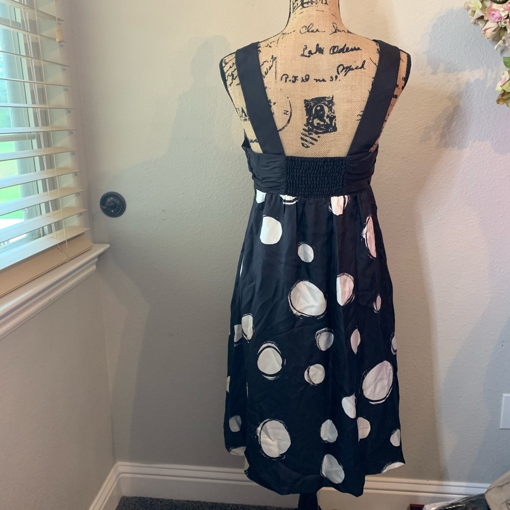 Donna Morgan 100% Silk Polka Dot Dress - Picture 6 of 8